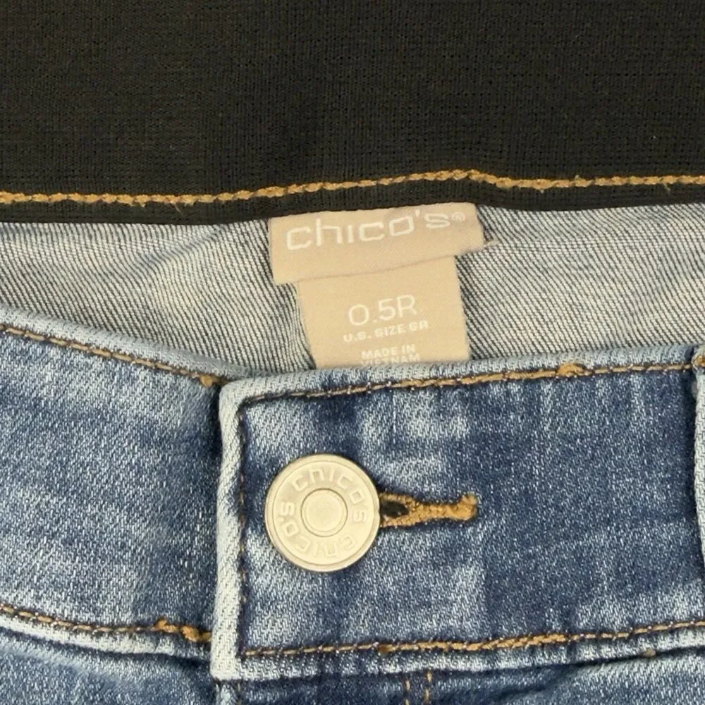 Chicos‎ Secret Stretch Denim Jegging Womens Size 6R Comfort Waist Pockets - Picture 4 of 13